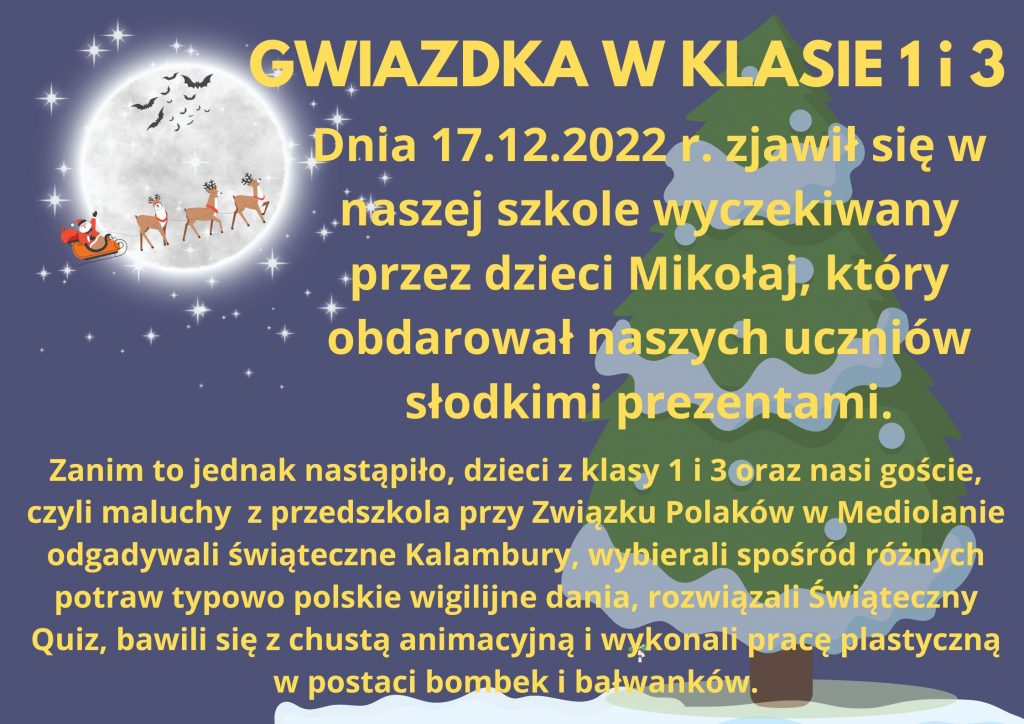 Gwiazdka w klasie 1 i 3