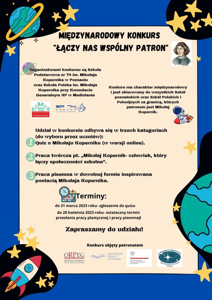 Międzynarodowy konkurs „Łączy nas wspólny patron”