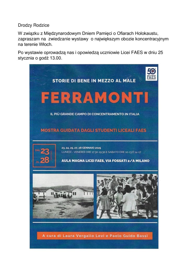 Zaproszenie dla rodziców uczniów Szkoły Polskiej