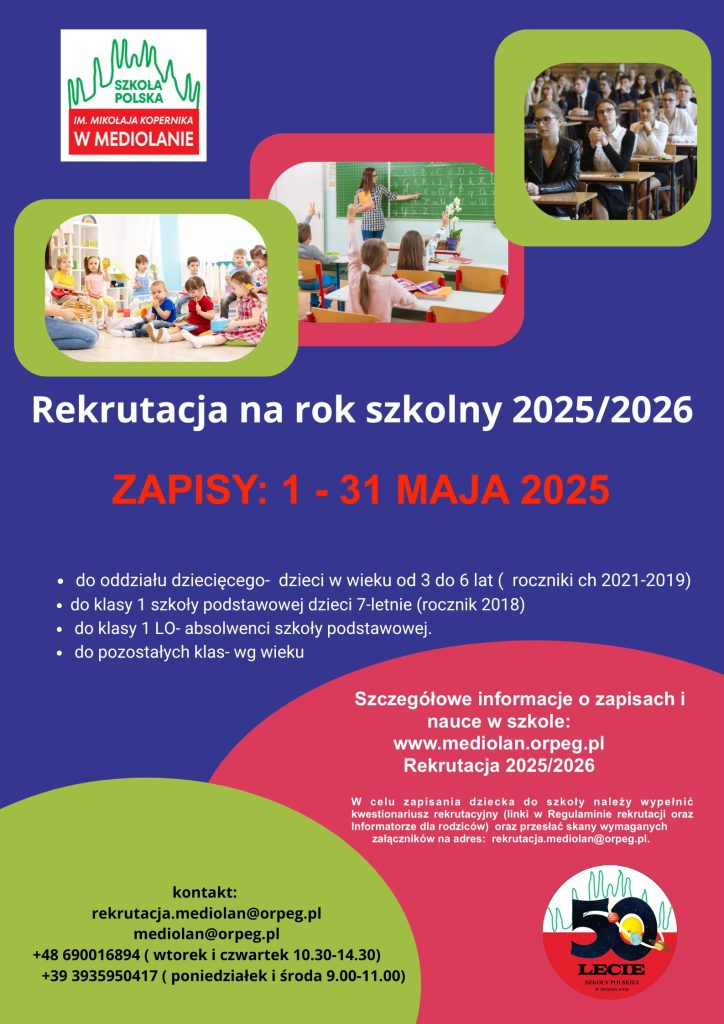 Rekrutacja na rok szkolny 2025/2026