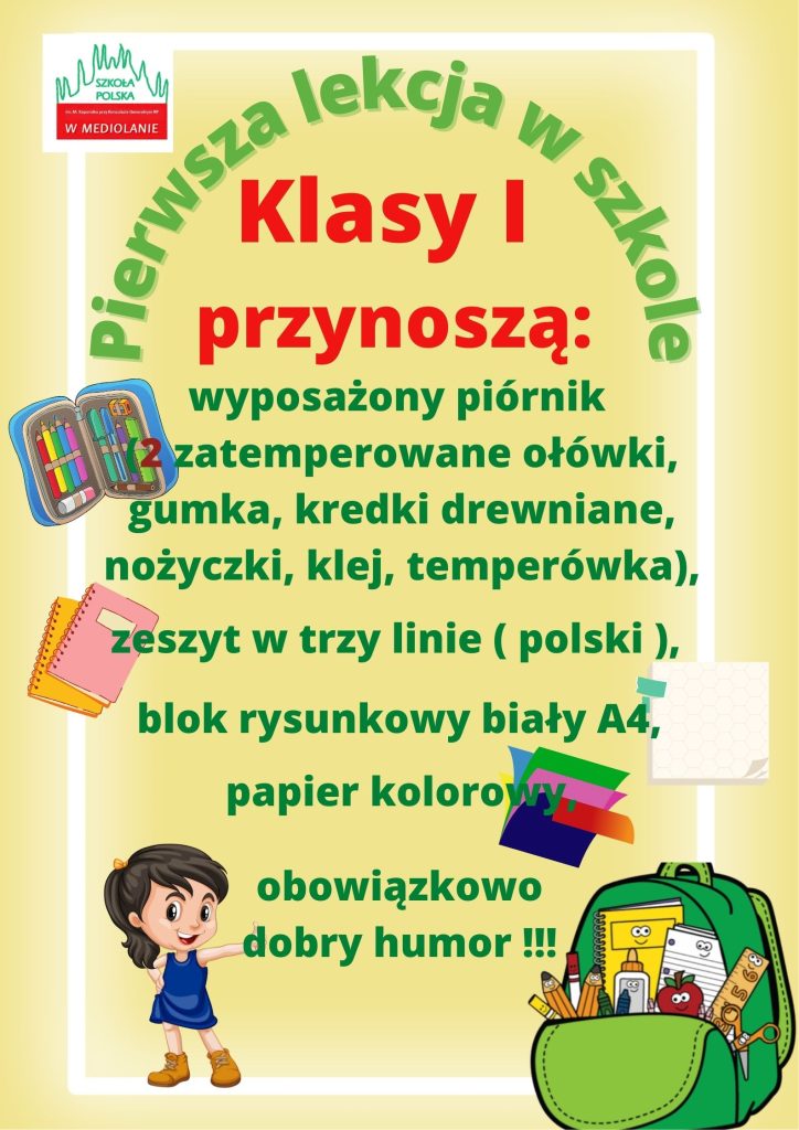 Co przynieść na pierwszą lekcję w Szkole Polskiej?