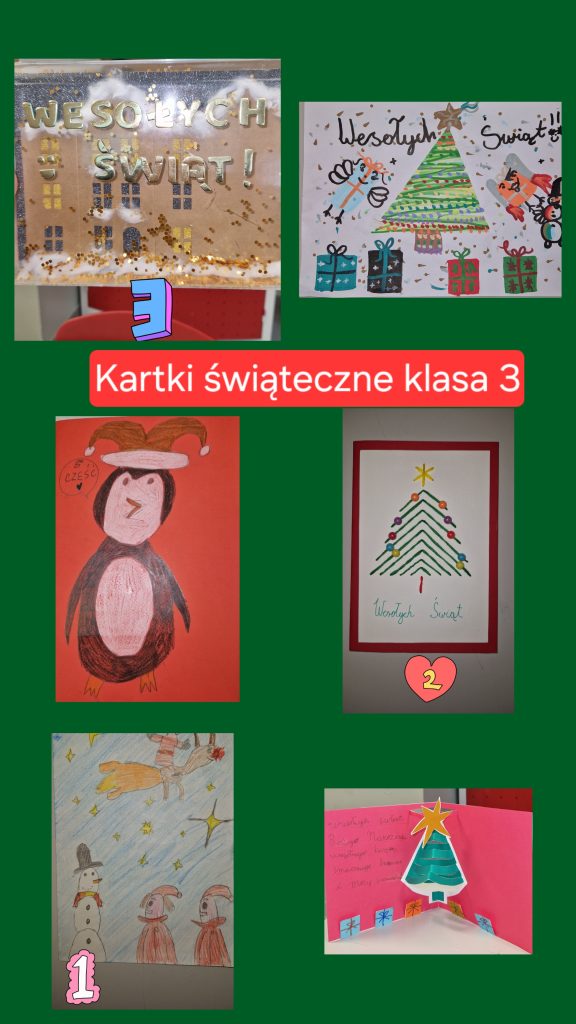 Konkurs na najładniejszą kartkę świąteczną w klasie 3 rozstrzygnięty!